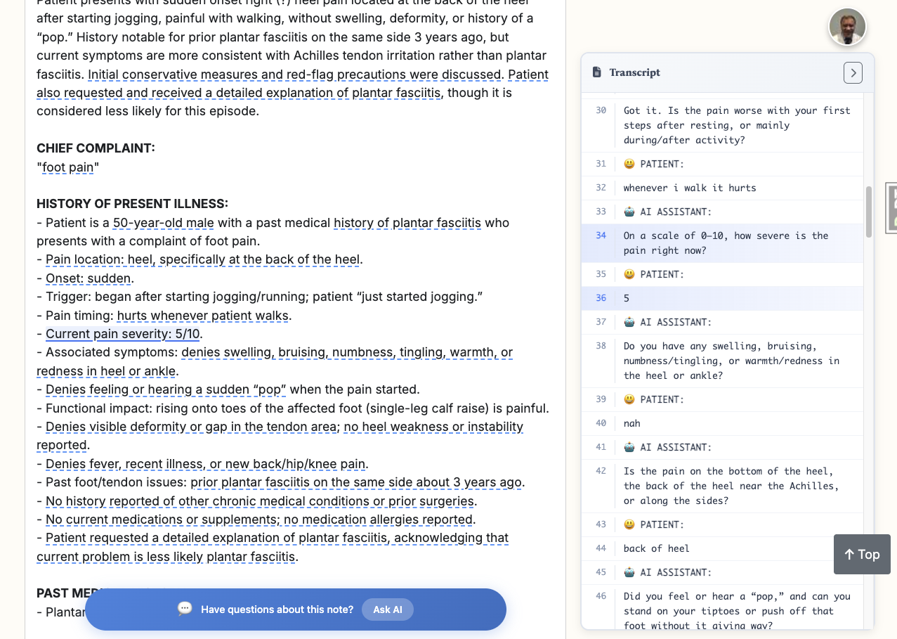 AI note with source citation tooltip
