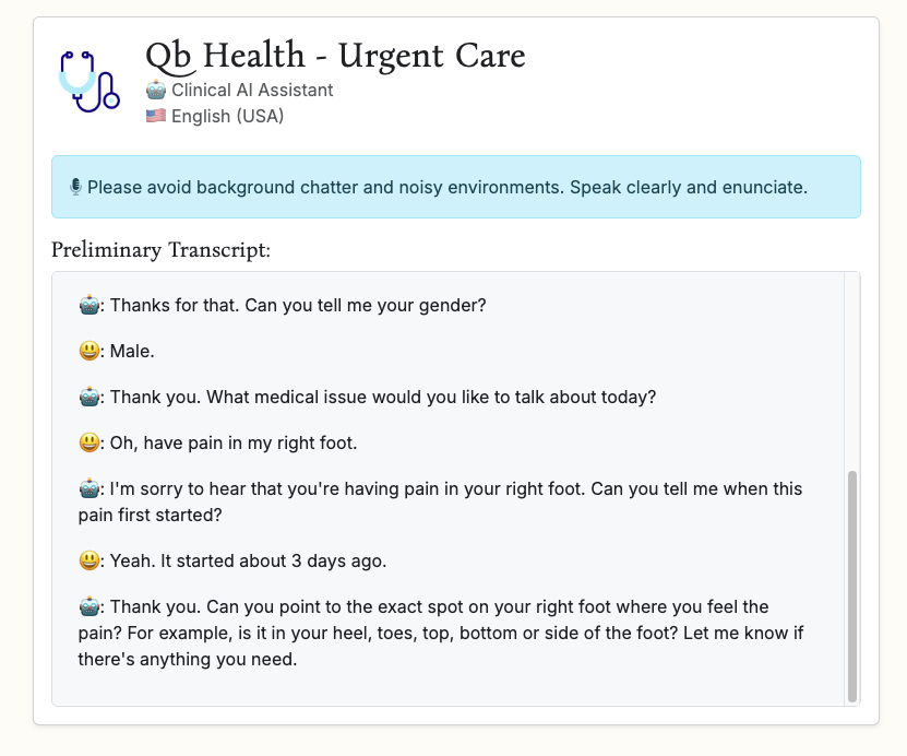 Voice conversation screenshot